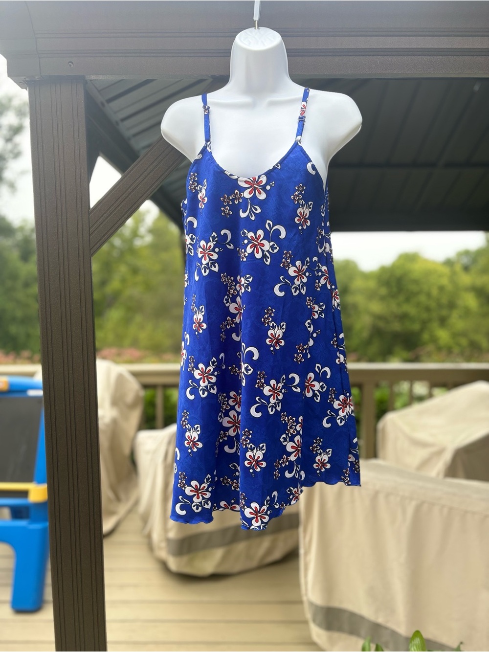 NWOT RIMA Woman’s Blue Floral Slip On Mini Sundress, Size: M